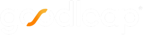 Goodleap logo in lowercase white letters on a light background, with the “o” replaced by an orange curved shape.